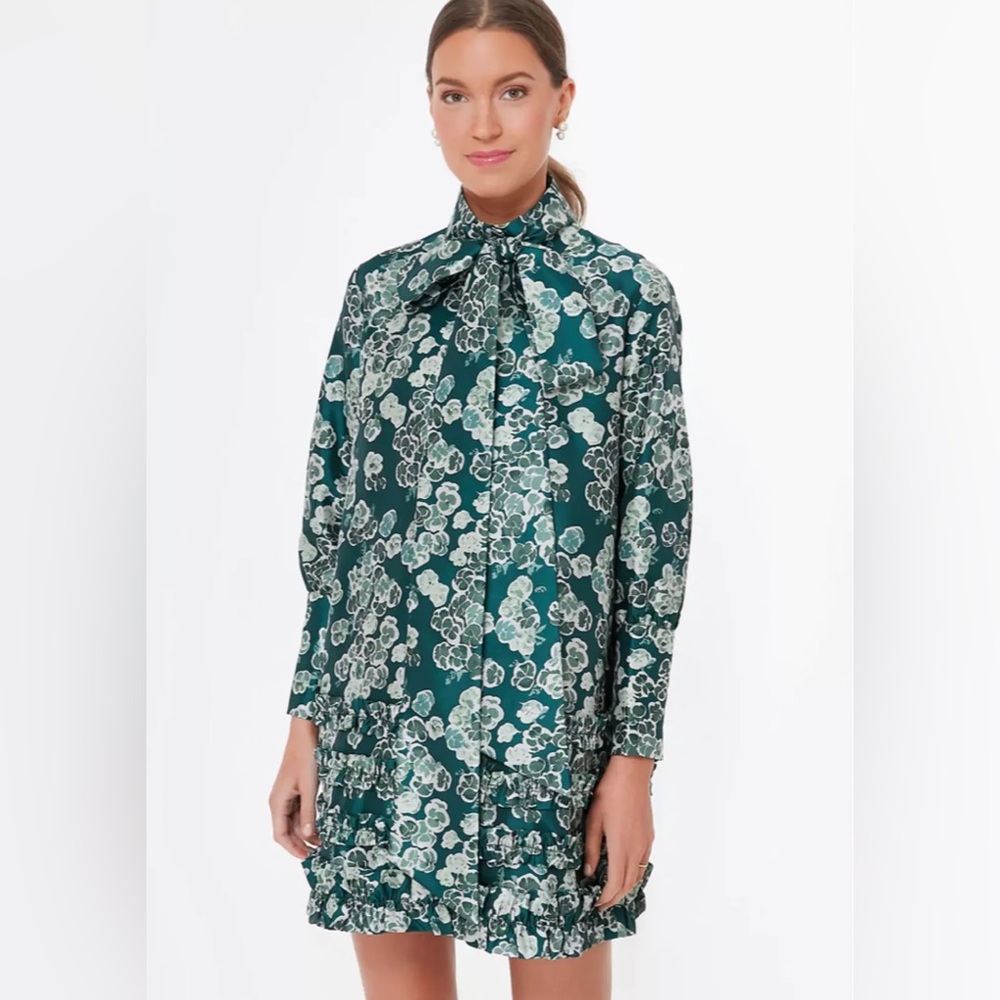 Tuckernuck Green Floral Calypso Cosmos Celia Mini Dress Size M NWT